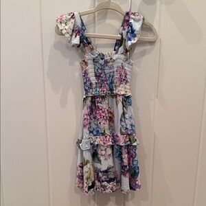 Posh Peanut Multicolor Floral Kids Dress